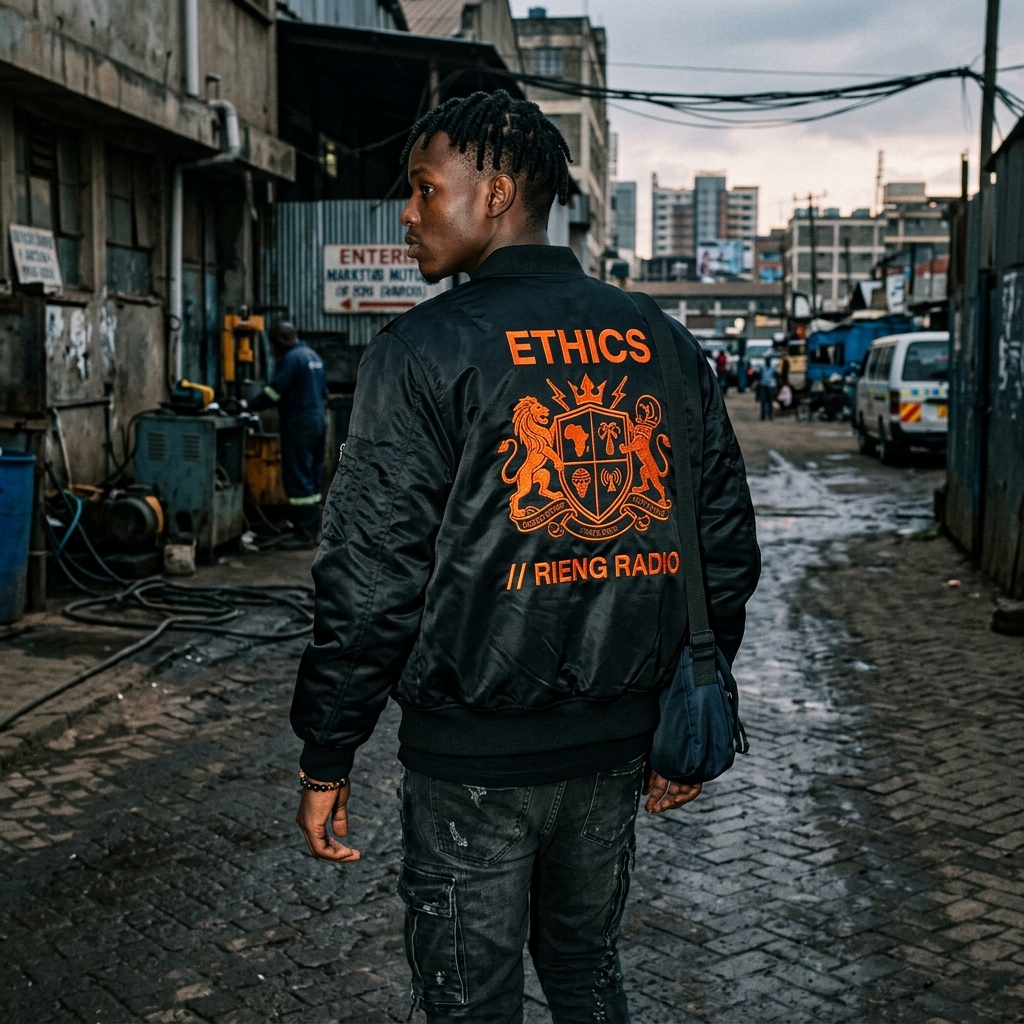 RIENG × ETHICS Tactical Satin Bomber Jacket